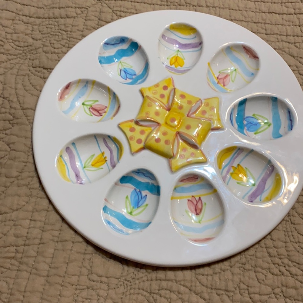 Ceramic devil egg tray